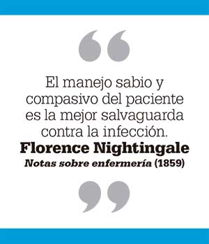 El manejo sabio y compasivo del paciente es la mejor salvaguarda contra la infección. Florence Nightingale Notas sobre enfermería (1859)