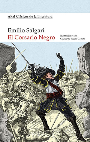 Portada de El Corsario Negro publicado por Ediciones Akal con ilustraciones de Giuseppe Gamba
