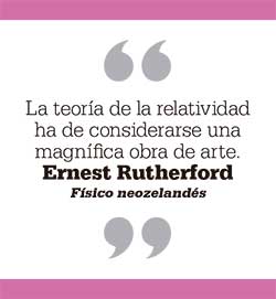 La teoría de la relatividad ha de considerarse una magnífica obra de arte. Ernest Rutherford. Físico neozelandés