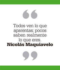 Todos ven lo que aparentas; pocos saben realmente lo que eres. Nicolás Maquiavelo