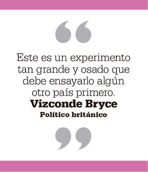 Este es un experimento tan grande y osado que debe ensayarlo algún otro país primero. Vizconde Bryc