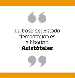 La base del Estado democrático es la libertad. Aristóteles